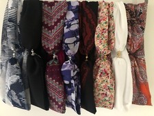 NEW MEDIUM LENGTH CHIFFON SCARVES WITH MAGNETIC CLASP BY ARTYDEE CREATIONS