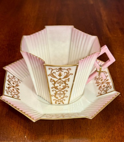 Rare belleek fan cup and - rare,