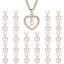 Personalised Gold Plated Heart A-Z Letter Pendant Necklace Women Choker Jewelery