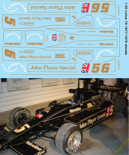 Decals for lotus 78 - 1/20, jps
