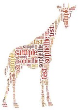Giraffe Word Art Present Zoo