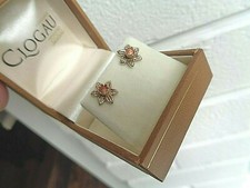 Clogau Gold Daffodil Earrings Welsh 9ct Gold and Box hm 2000s  Pierced