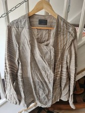 Oska 100% Linen Beige  checked