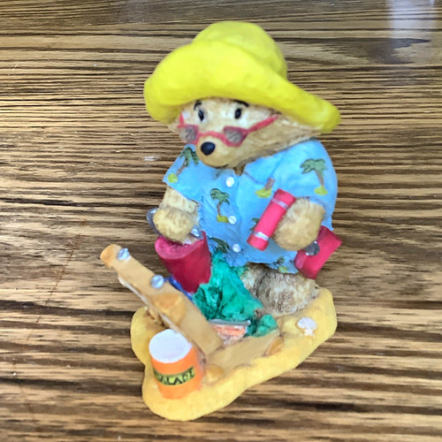 Teddy bear camping figurine - teddy,