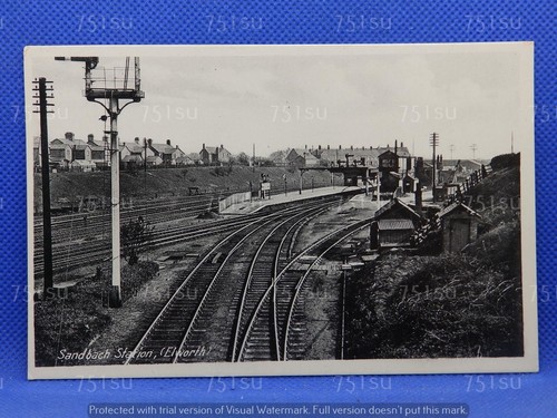 Railway postcard sandbach - railway,