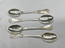 ANTIQUE SET OF 4 DANISH DENMARK HOLMSTRUP DESIGTN TEASPOONS TEASPOONS