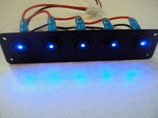 LED Rocker Panel 5 illuminated Wired up Switches 12v Car Boat Day Van VW Vito