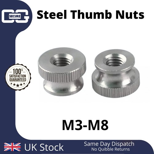 Carbon steel knurled thumb - carbon,