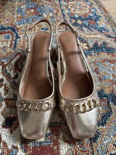 BNWT Ladies RIVER ISLAND shoes FORMAL / PARTY GOLD CHAIN DETAIL UK SIZE 5 CG I03