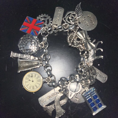 Doctor who charms clock tower - charms, clock,