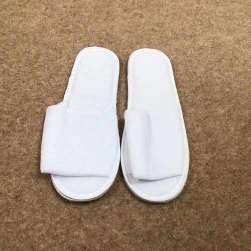 White towelling mule slippers - mule,