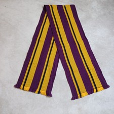 Vintage 60s Striped College Scarf Mens Unicol Purple Yellow Knit School Uni 70s