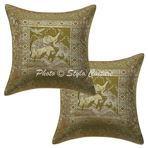 Indian brocade pillow covers - pillow,