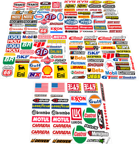 150 racing decals stickers - +,