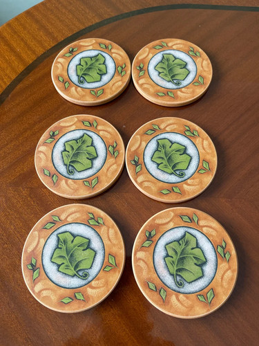 Vintage terracotta coaster - 6,