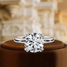 3.00 Ct Round VS1/F Solitaire Lab Grown Diamond Engagement Ring 14K White Gold