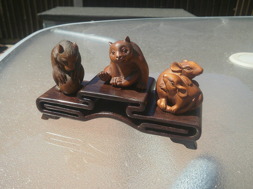 Carved ironwood tier - carved, stand