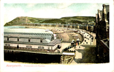 Promenade & Pavilion Aberystwyth Vintage Postcard