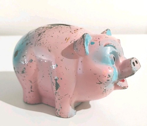 Vtg cast metal piggy - cast,