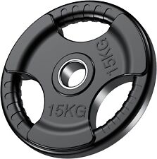 PhysKcal Olympic Weight Plates 1 x 15kg with Rubber Finish 2’’ Opening and Tri-G