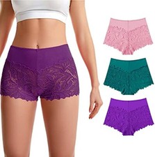 Trifolium High Waist French Knickers Floral Lace Panties  Sheer Panties 3 Pack