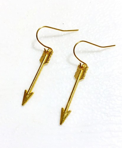 Arrow earrings bright gold - earrings,