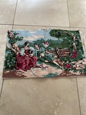 Completed  French vintage tapestry romantic scene, lovers, couple