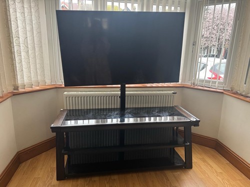 Modern light wood stand - light, tv