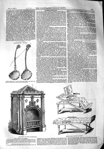 Original old antique print - old,
