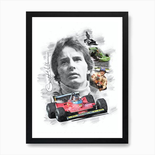 Gilles villeneuve art print - gilles,