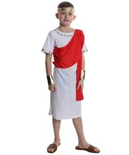 Boys Toga Costume Roman Greek Emperor Fancy Dress Outfit Caesar Child Kids