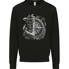 Sailing Compass Anchor Sailor Boat Yacht Mens Sweatshirt Jumper