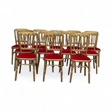 12 Cafe / Events Louis Style Gold Gilt Wooden And Upholstered Dining Chairs