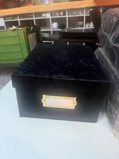 Set Of 3 X black crushed velvet storage boxes with a gold-colored label holder
