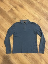Men’s Hugo Boss long sleeve Polo Shirt Blue small slim fit