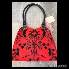 Vintage Christiana Red Black Beaded Purse w Tags Boho Fairy Goth Vamp Witchy Y2K