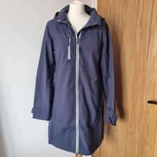 Seasalt Cornwall Women Coverack Waterproof Raincoat Navy Blue Size 10 Mid-length