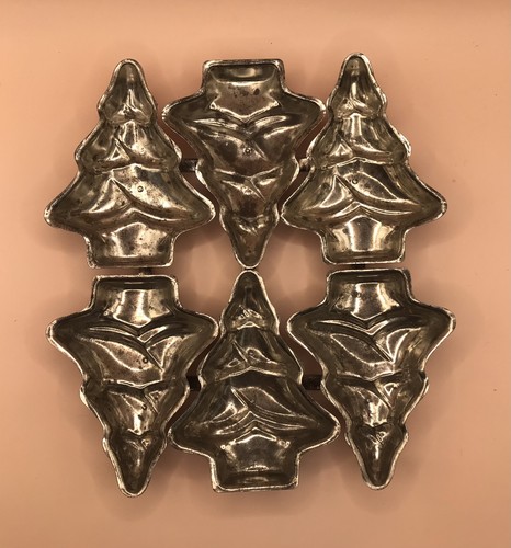 Tin christmas tree molds - tree, 6