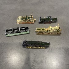 5 Railway Themed Badges Enamel Train Pins Vintage