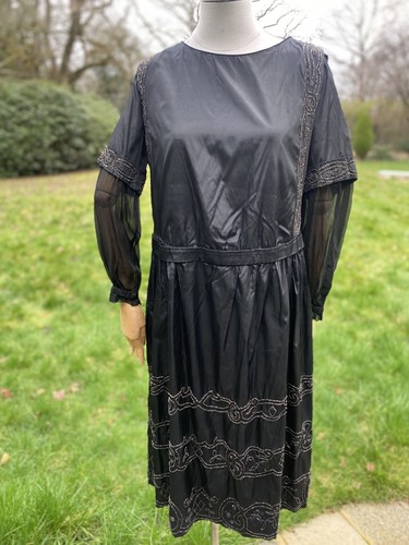 Antique 1910 1920 beaded black - 1910,