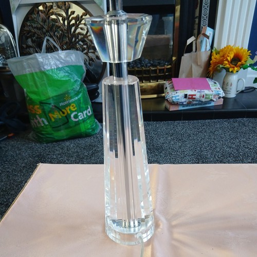 Clear glass column table lamp - clear,