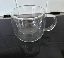 Double Walled Glass Mug Set with Handle, Clear Glass for Latte, Cappuccinos
