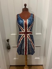 Ginger Spice Beaded Union Jack Theatre Costume size small good condition 
