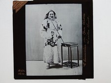 China Opium Pipe Fur Coat Chinese Beard Magic Lantern Slide 