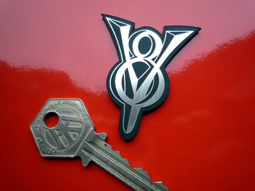 Self adhesive car badge - v8,