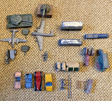 15 + Job Lot Vintage Diecast Dinky Military Train Cars Planes Buses Post War