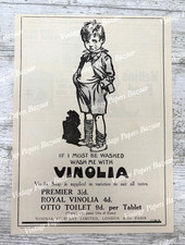 Vinolia Soap Wash Premier Royal Otto Toilet London 1915 antique print advert