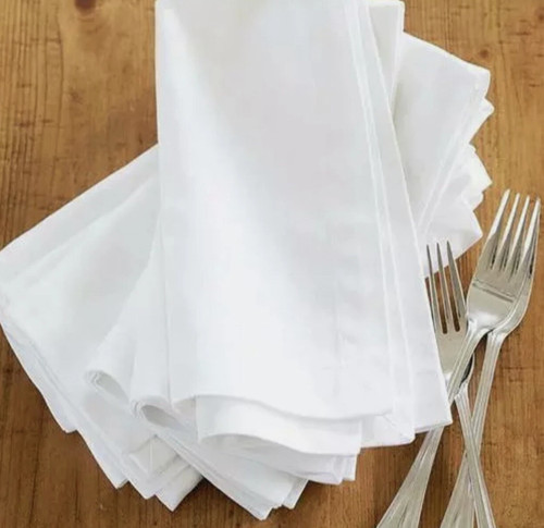 100 white cotton napkin - white,