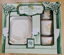 M & S St Michael Field Flowers Set of 3 Cups and Saucers, New In Box