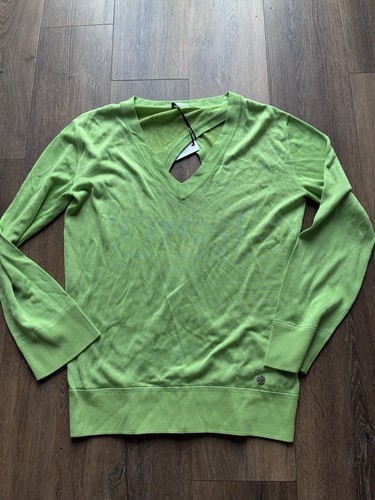 Versace green open back jumper - green,